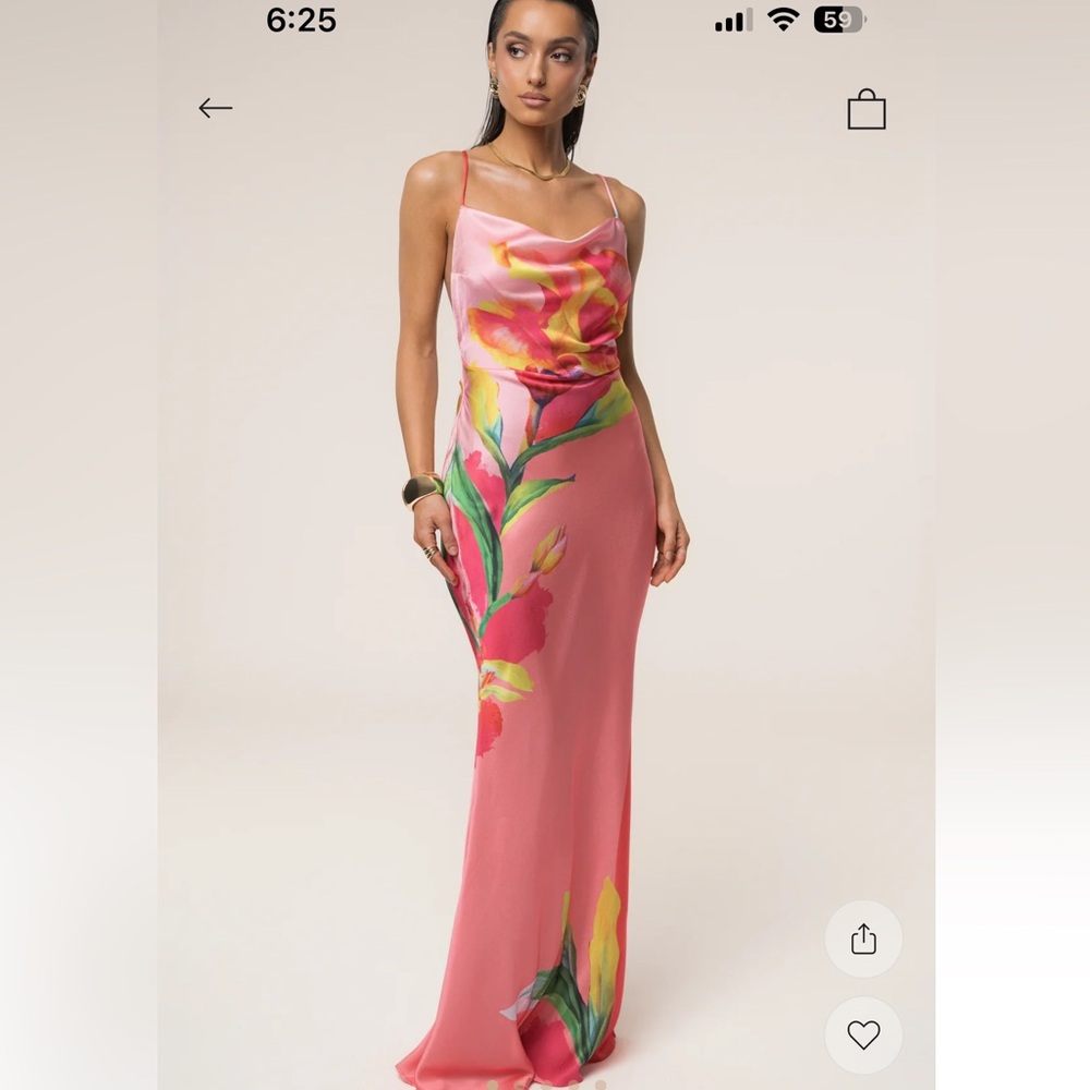 JLUXLABEL Pink Floral Maxi Dress
